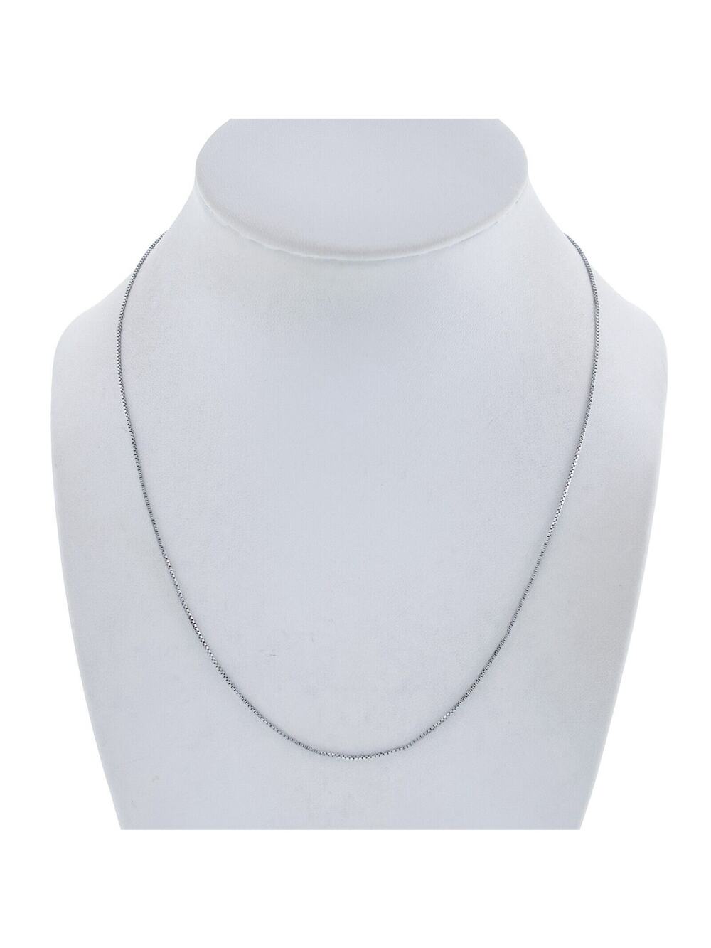 Vintage Italian Sterling Silver 925 0.9mm Box Chain Necklace 18"